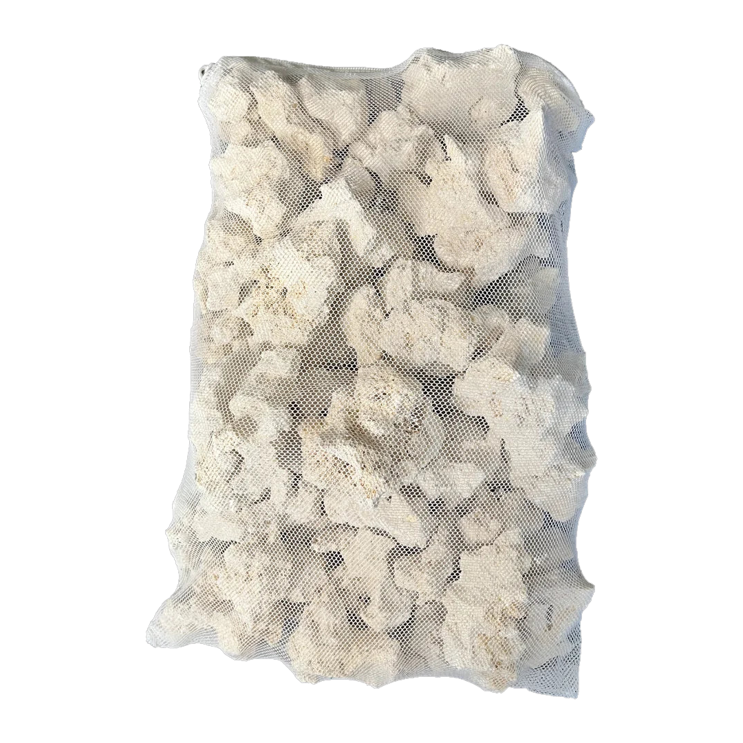 ChandlerRocks bagged MarcoRocks reef rubble for biological filtration and coral fragging