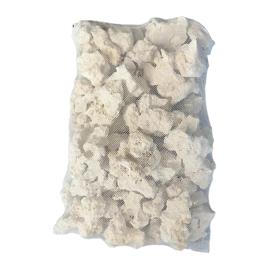 ChandlerRocks bagged MarcoRocks reef rubble for biological filtration and coral fragging