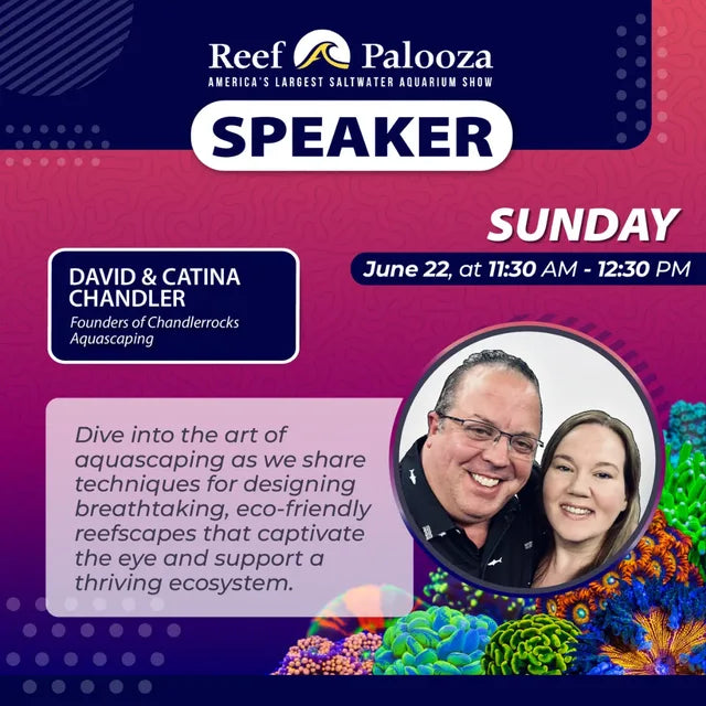Reefapalooza speaker announcement for David and Catina Chandler